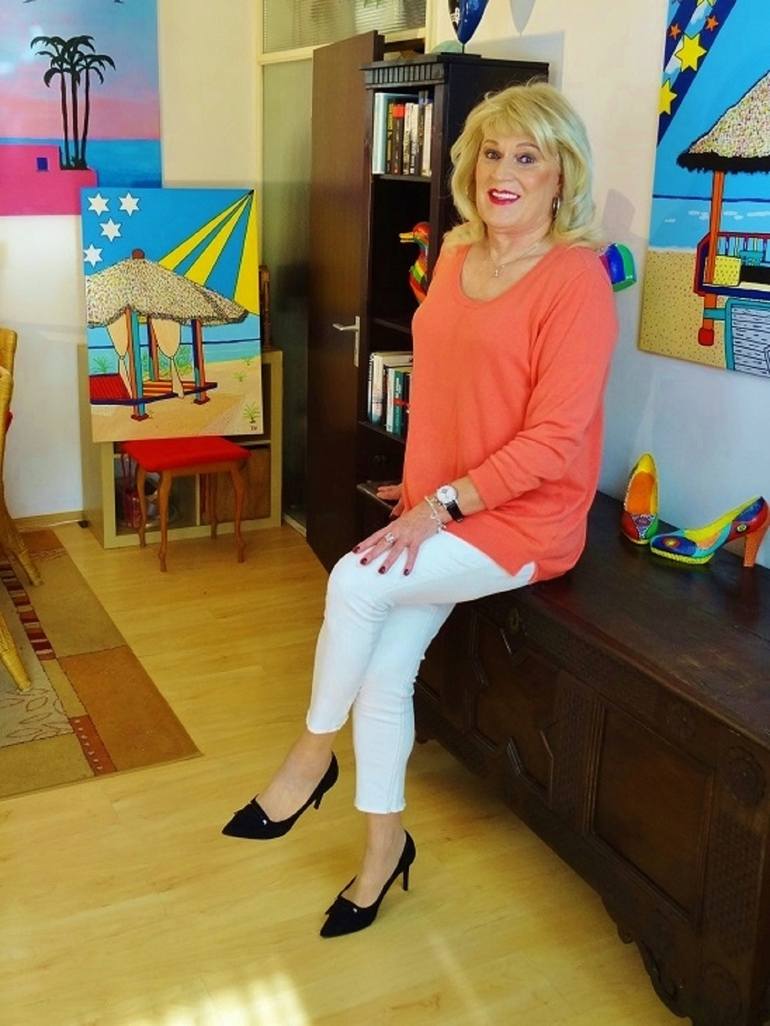 Original Pop Art Women Painting by Allesandra Tiller