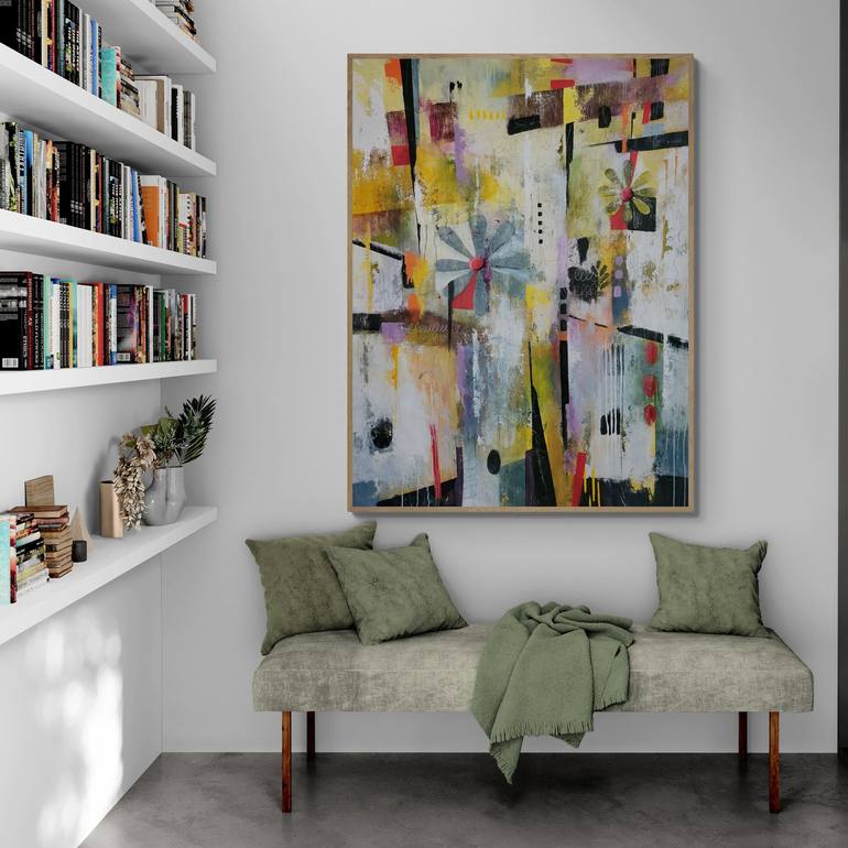 Original Abstract Expressionism Abstract Painting by Sharon Feldstein