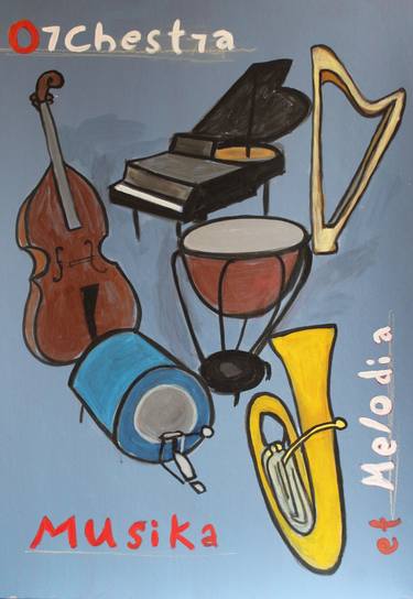 Print of Expressionism Music Paintings by Medea Bakradze