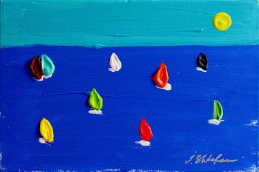 Original Abstract Sailboat Paintings by Iren Shtefan
