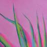 I created this painting under impression of Bali.
I used bright colors and even highlighted the color of the leaves with fluorescent pink.
The painting has a mood of sublime, feeling joy and pleasure.