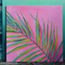 I created this painting under impression of Bali.
I used bright colors and even highlighted the color of the leaves with fluorescent pink.
The painting has a mood of sublime, feeling joy and pleasure.