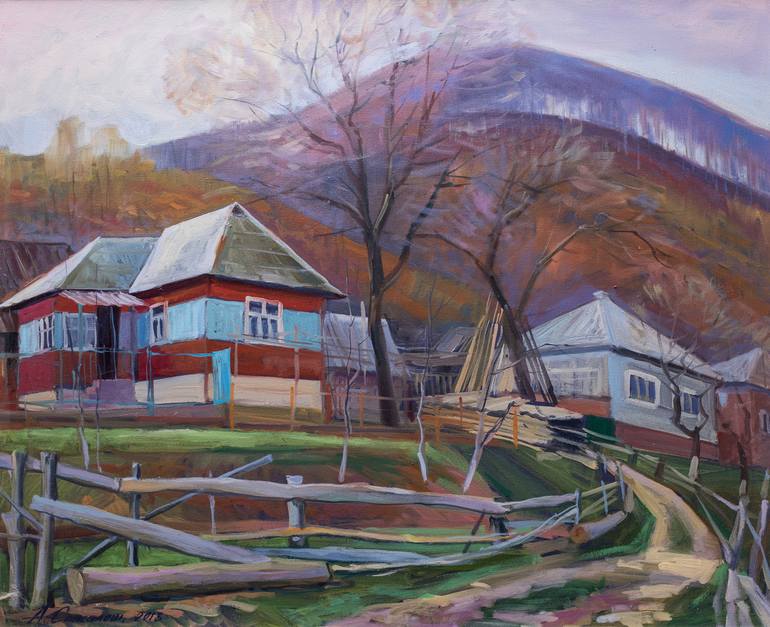 Autumn In Mountain Village Painting By Anatoliy Sakalosh Saatchi Art