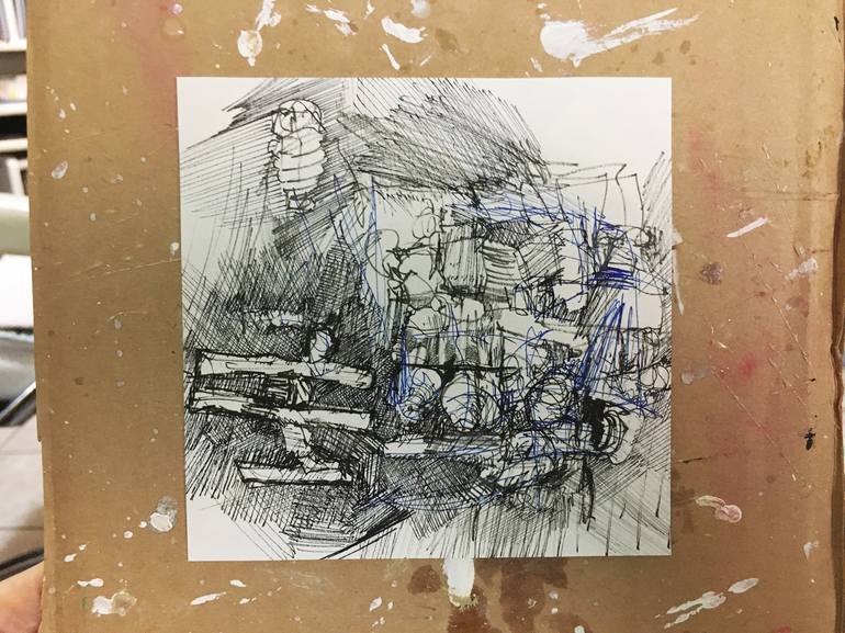 Original Abstract Drawing by David Ronce