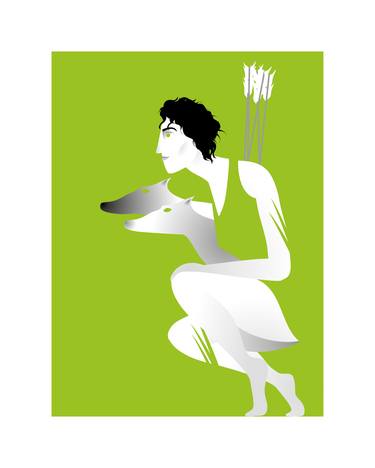 Original Art Deco Classical mythology Printmaking by Marcos Moreno Pons