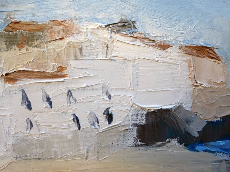 Original Abstract Expressionism Beach Painting by Rosy Modet