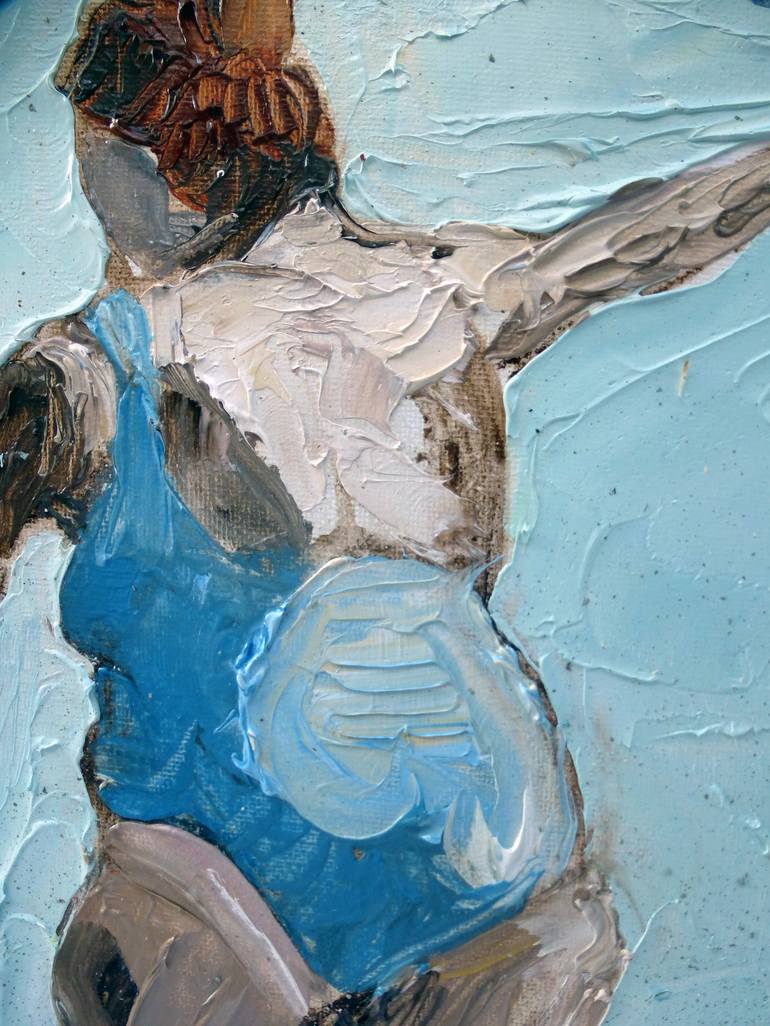 Original Figurative Beach Painting by rosy modet