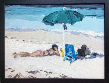 Print of Impressionism Beach Paintings by rosy modet