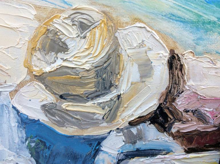 Original Impressionism Beach Painting by Rosy Modet