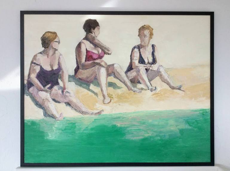 Original Figurative Beach Painting by Rosy Modet