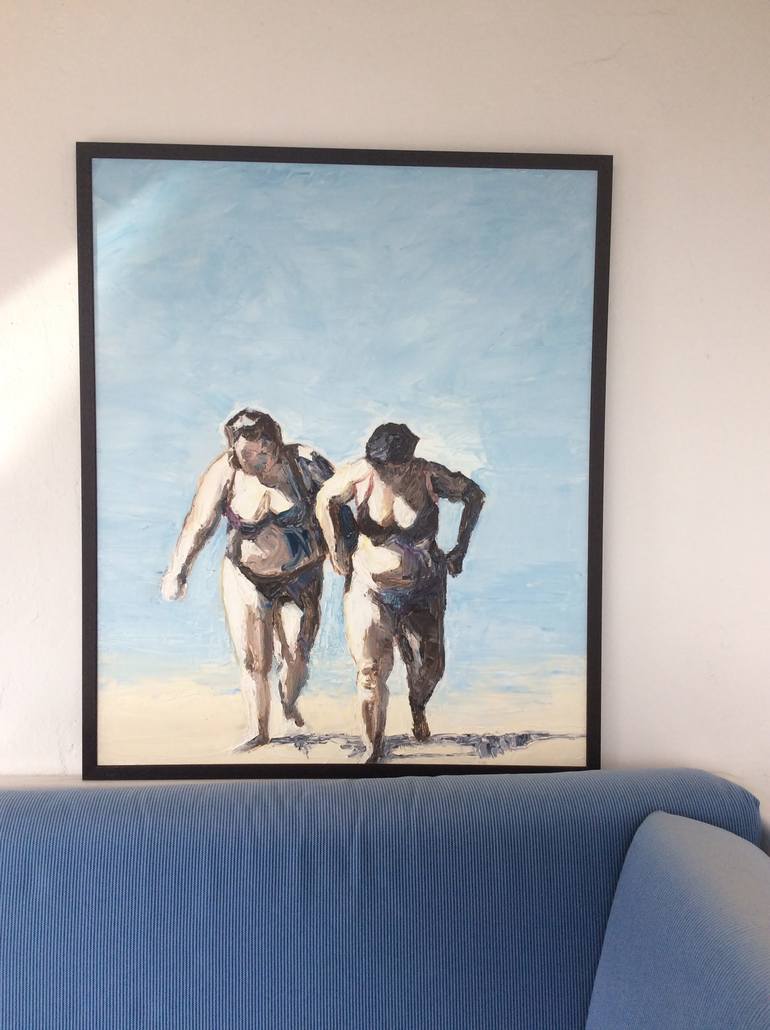 Original Beach Painting by rosy modet