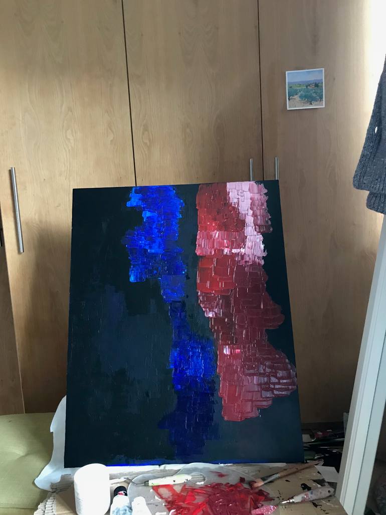 Original Abstract Expressionism Abstract Painting by Wen Xin