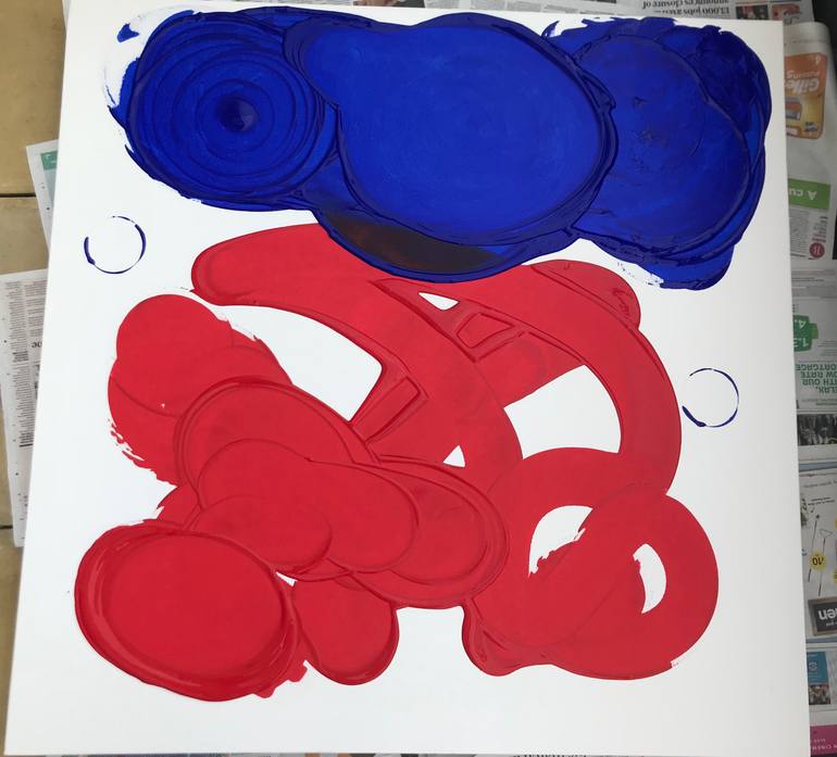 Original Abstract Expressionism Abstract Painting by Wen Xin