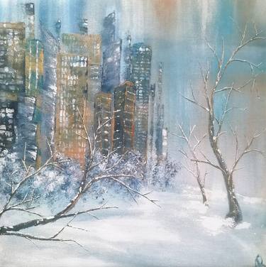 Original Abstract Language Painting by Anne Robin