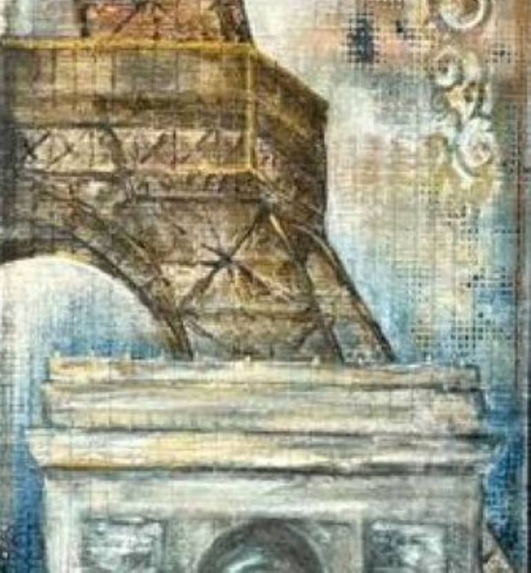 Original Abstract Architecture Painting by Anne Robin