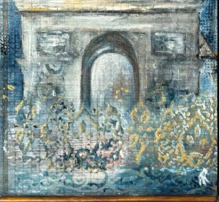 Original Abstract Architecture Painting by Anne Robin