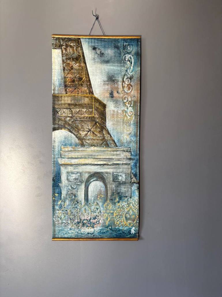 Original Abstract Architecture Painting by Anne Robin