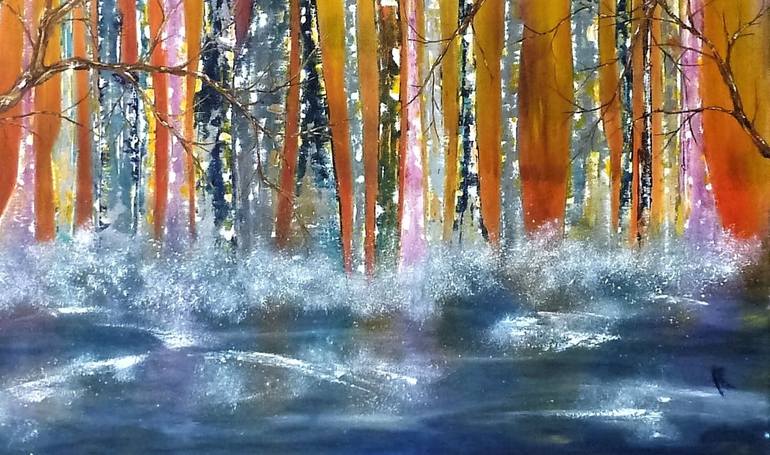 Original Abstract Landscape Painting by Anne Robin