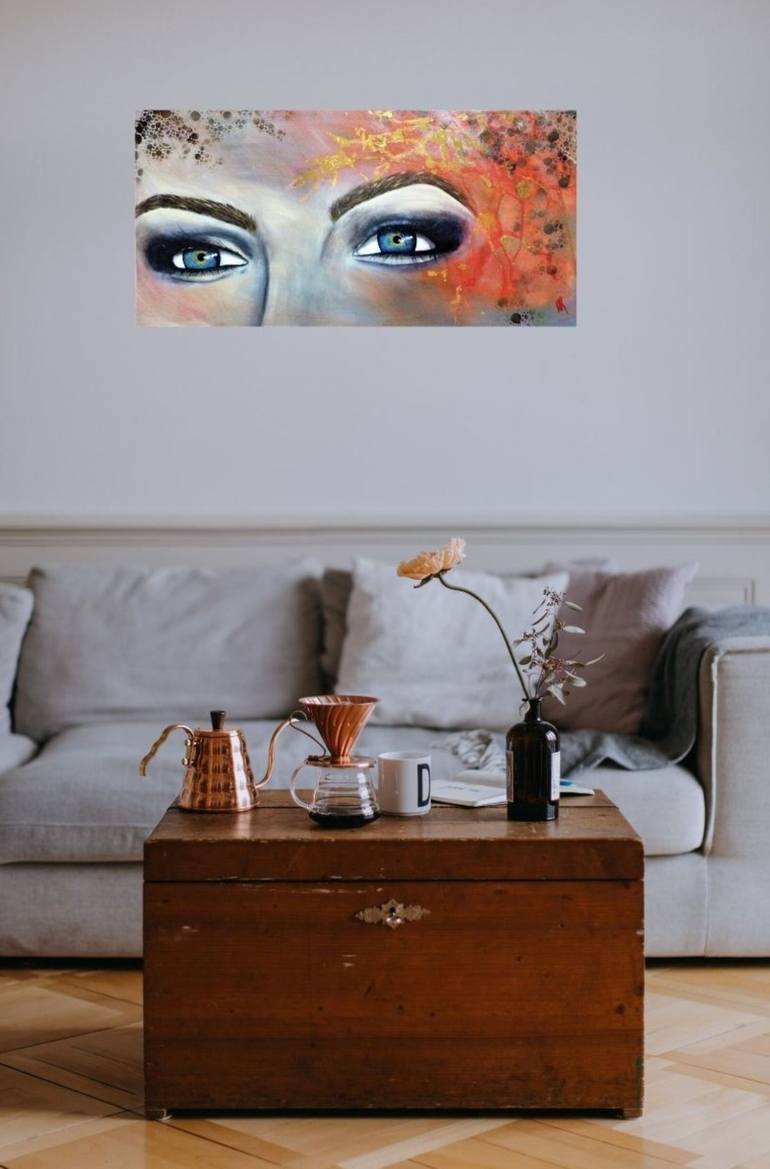 Original Abstract Portrait Painting by Anne Robin