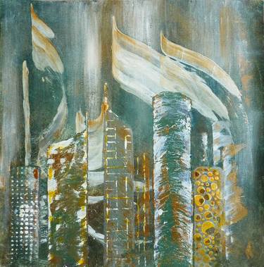 Original Abstract Architecture Paintings by Anne Robin