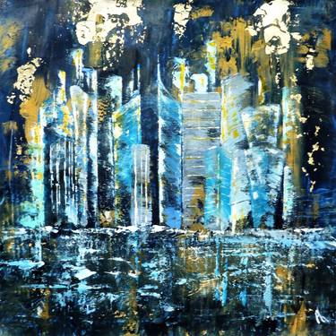 Original Abstract Architecture Paintings by Anne Robin