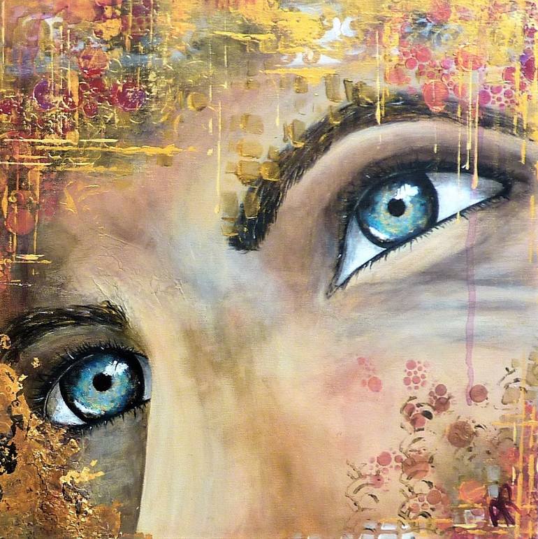 Original Abstract Portrait Painting by Anne Robin
