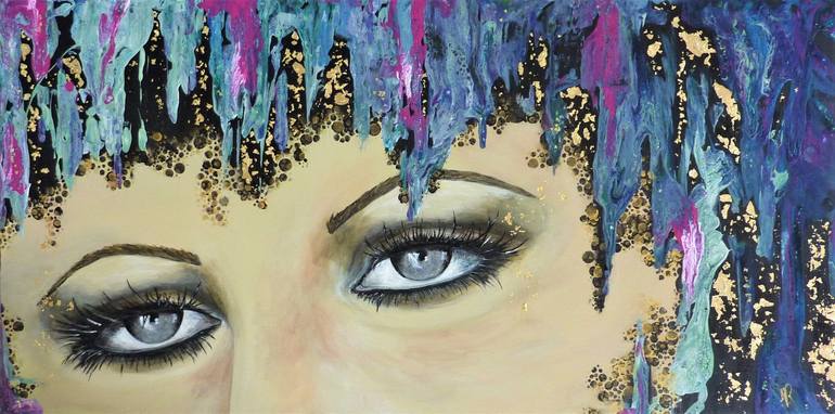 Original People Painting by Anne Robin | Figurative Art on Canvas | The dreams we have behind our curtains