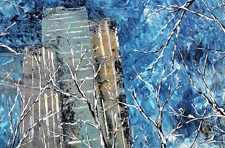 Original Abstract Architecture Painting by Anne Robin