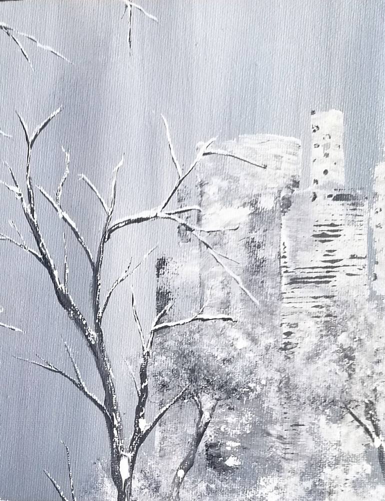 Original Abstract Architecture Painting by Anne Robin