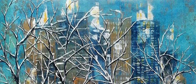 Original Abstract Expressionism Architecture Painting by Anne Robin