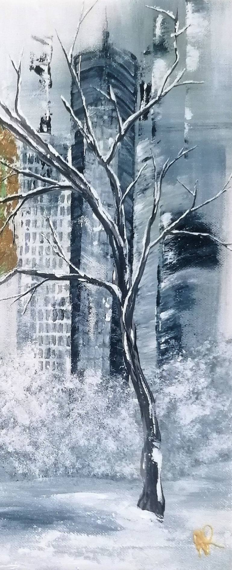 Original Abstract Architecture Painting by Anne Robin