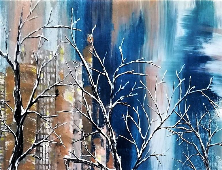 Original Abstract Architecture Painting by Anne Robin