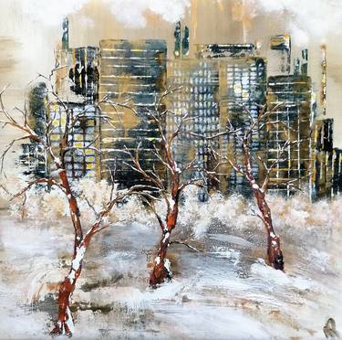 Original Abstract Architecture Paintings by Anne Robin