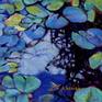 Pastel painting of Monet's Garden.
Blue moody painting of reflections and lily pads painted from sketches and photographs taken at the iconic home and garden of Claude Monet.
Signed on the front and accompanied by a certificate of authenticity.