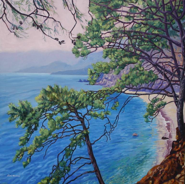Original Impressionism Seascape Painting by Zoe Elizabeth Norman