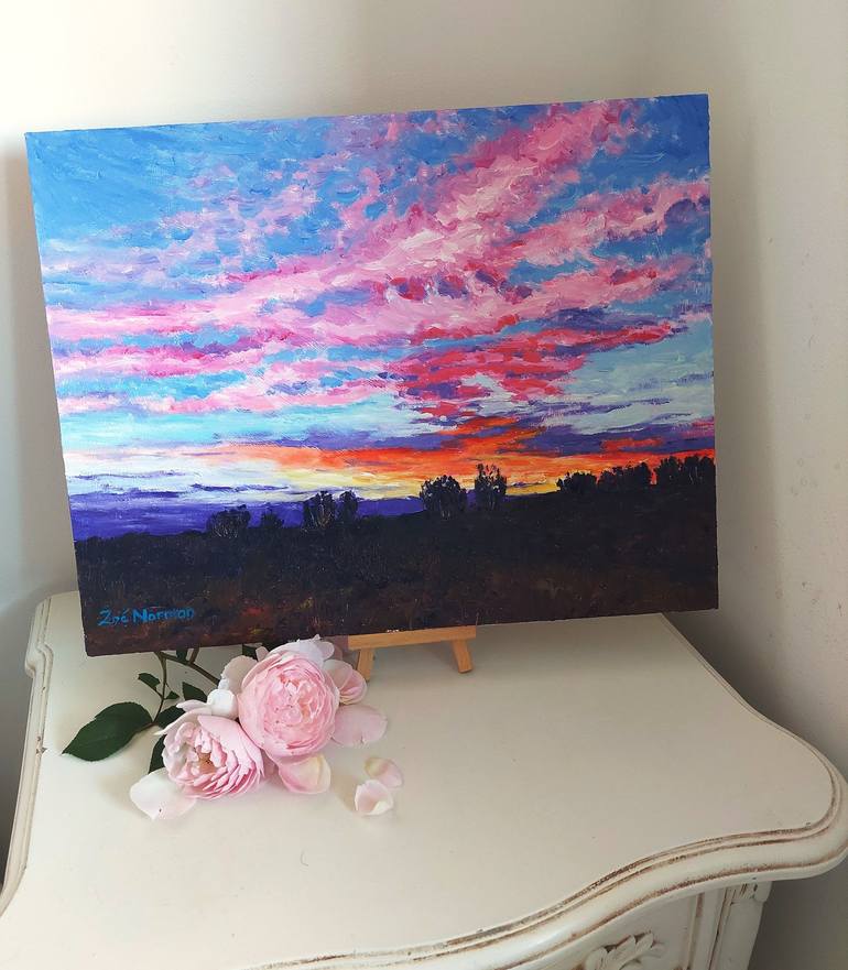 A beautiful Sunset painted on - The Black Sketchbook