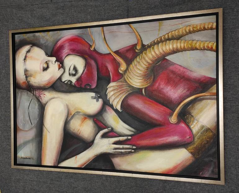 Original Surrealism Erotic Painting by Małgorzata Bańkowska
