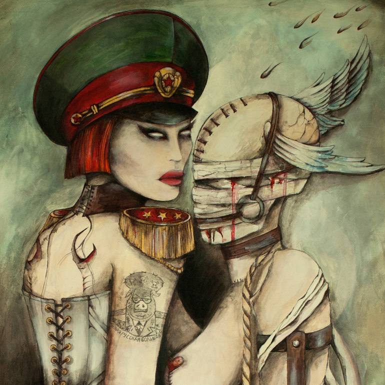 Original Surrealism Women Painting by Małgorzata Bańkowska