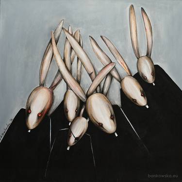 Original Surrealism Political Paintings by Małgorzata Bańkowska