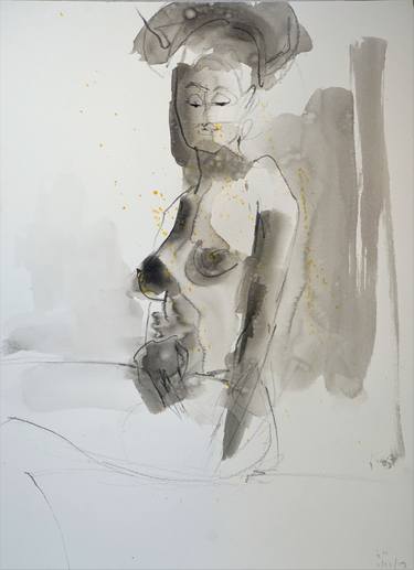 Original Abstract Expressionism Nude Drawings by Eric Saint Georges