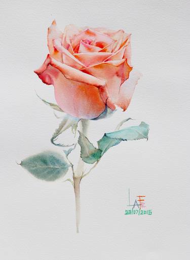 Watercolor without Drawing " Rose 29072016" thumb