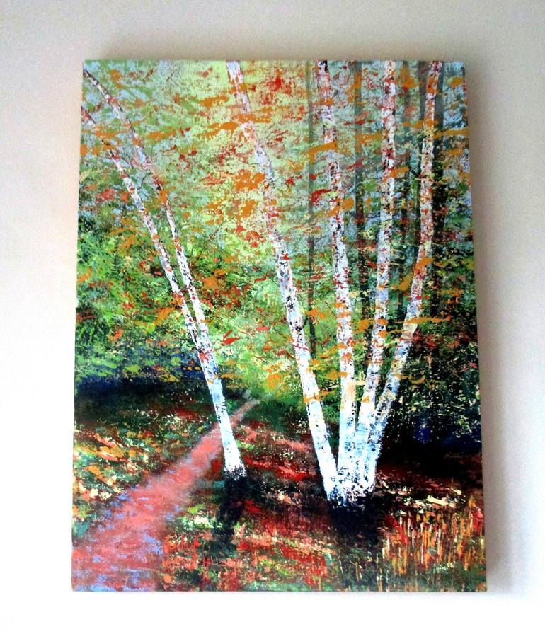 Original Impressionism Tree Painting by Amanda Horvath