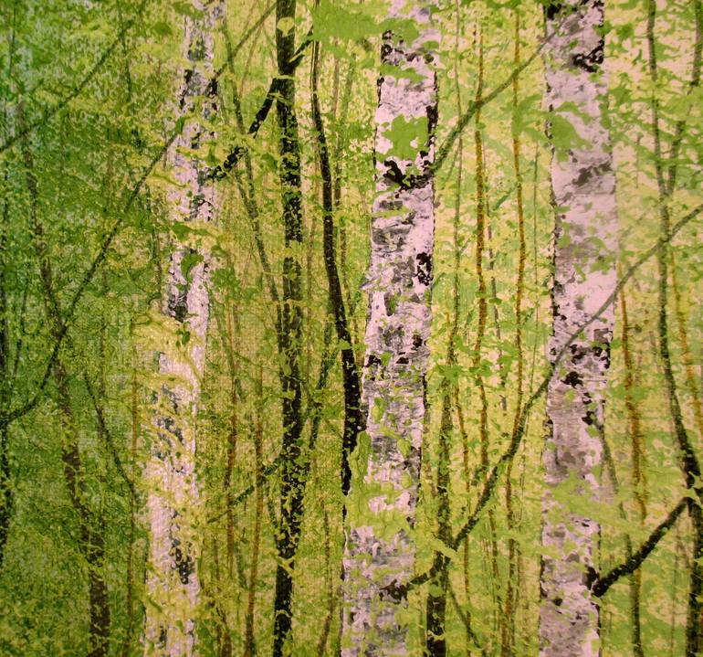 Original Impressionism Tree Painting by Amanda Horvath