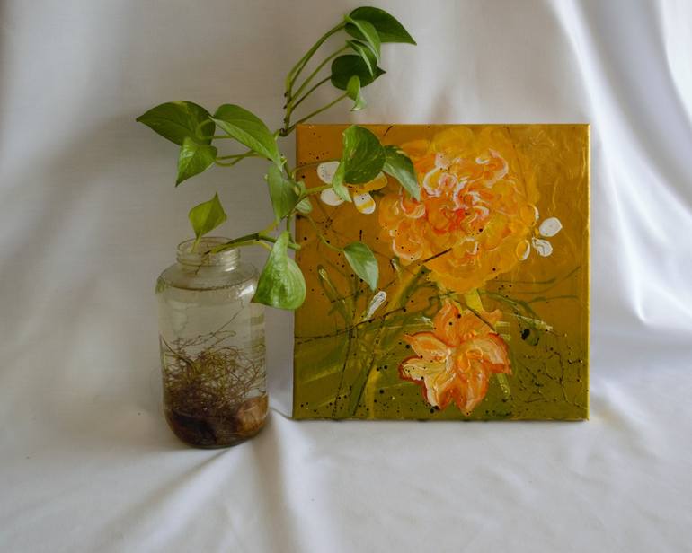 Original Fine Art Floral Painting by Hawra Harianawala