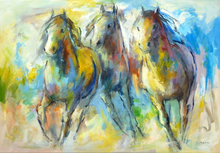 Wild horses Painting by Maria de Vries Saatchi Art