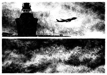Print of Expressionism Airplane Drawings by André Coelho