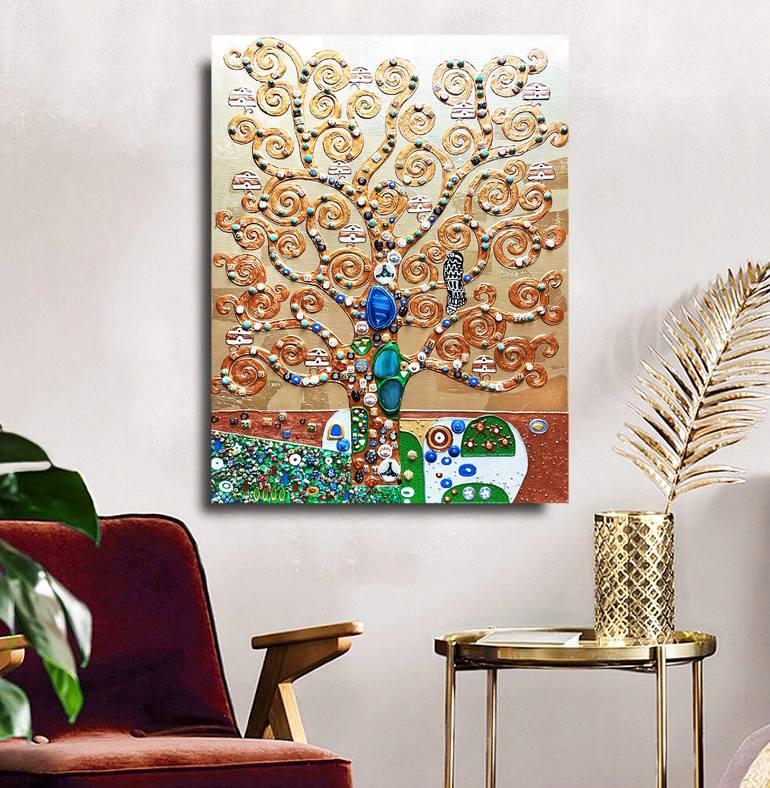 Original Art Deco Tree Painting by Irina Bast