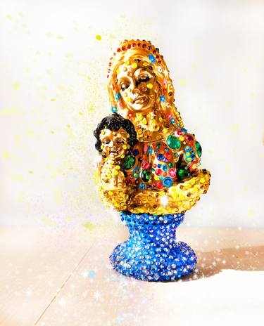 Saatchi Art Artist Irina Bast; Sculpture, “Mother child sculpture, Klimt woman statuette female figurine” #art