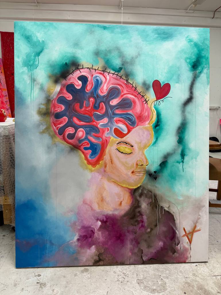 Original Abstract Expressionism People Painting by Ezgi Demir