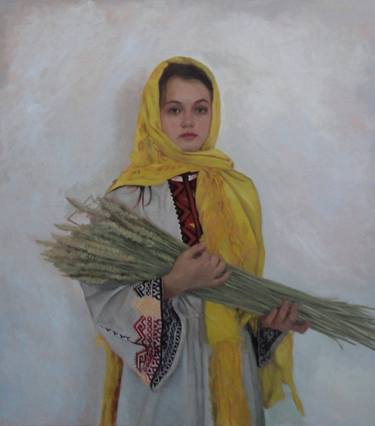 Girl with sheaves of wheat thumb
